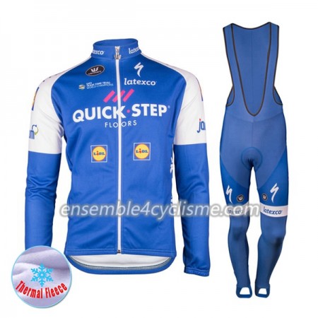 Tenue Maillot M/L + Collant à Bretelles 2017 Quick-Step Floors Hiver Thermal Fleece N001